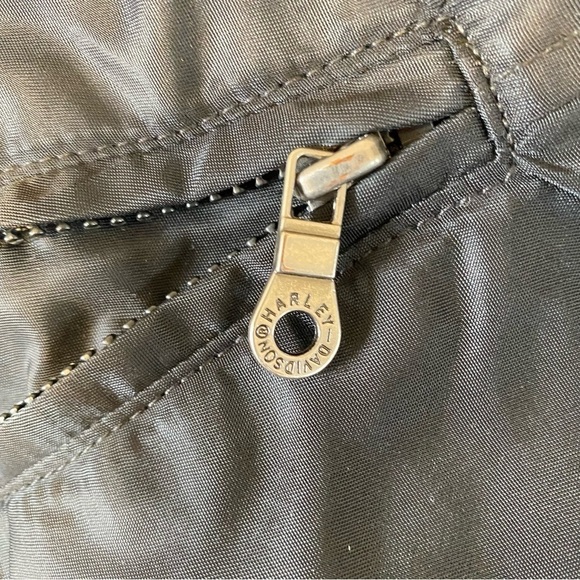 Harley Davidson Embroidered Skull Wings Satin Bomber Jacket Biker Moto Large - Picture 12 of 16